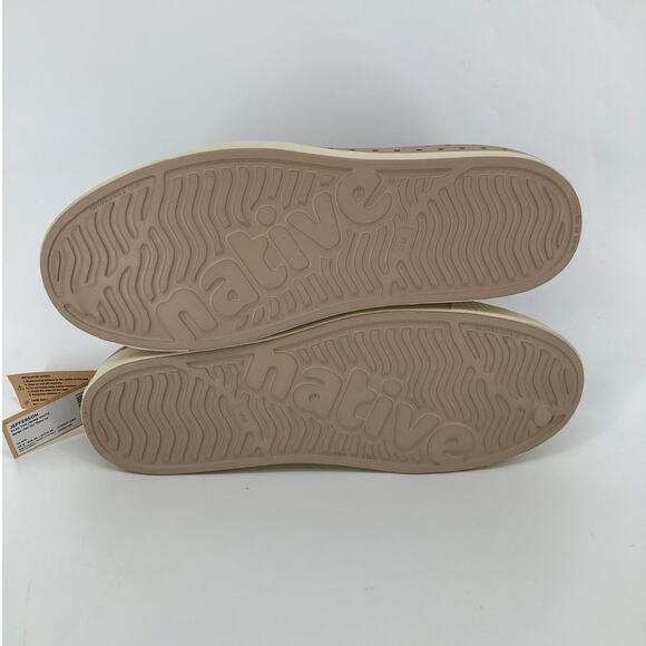 Native Shoes Mens 10 Flax Tan Bone Jefferson Slip On Sneaker Perforated P2-60 - Picture 7 of 10